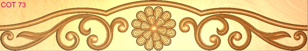 COT DESIGNS - COT-73 Floral Ornamental Border 3D Relief Carving Model